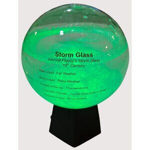 Admiral Fitzroys 19th Century Storm Glass Weather Predictor Ball With LED Base